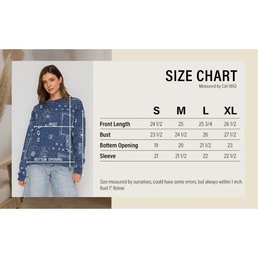 All-Over Bandana Print Relaxed Crewneck Sweatshirt - Pullover