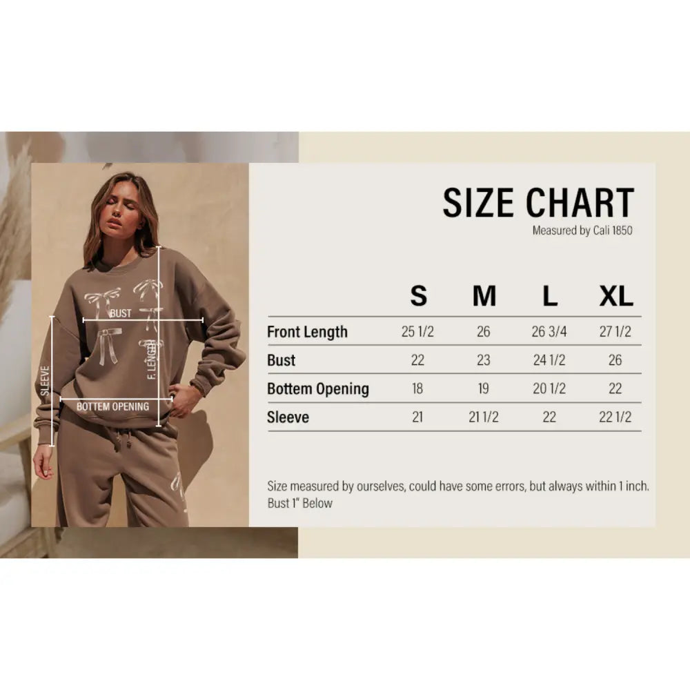 Bow Graphic Print Oversized Crewneck Sweatshirt - Pullover