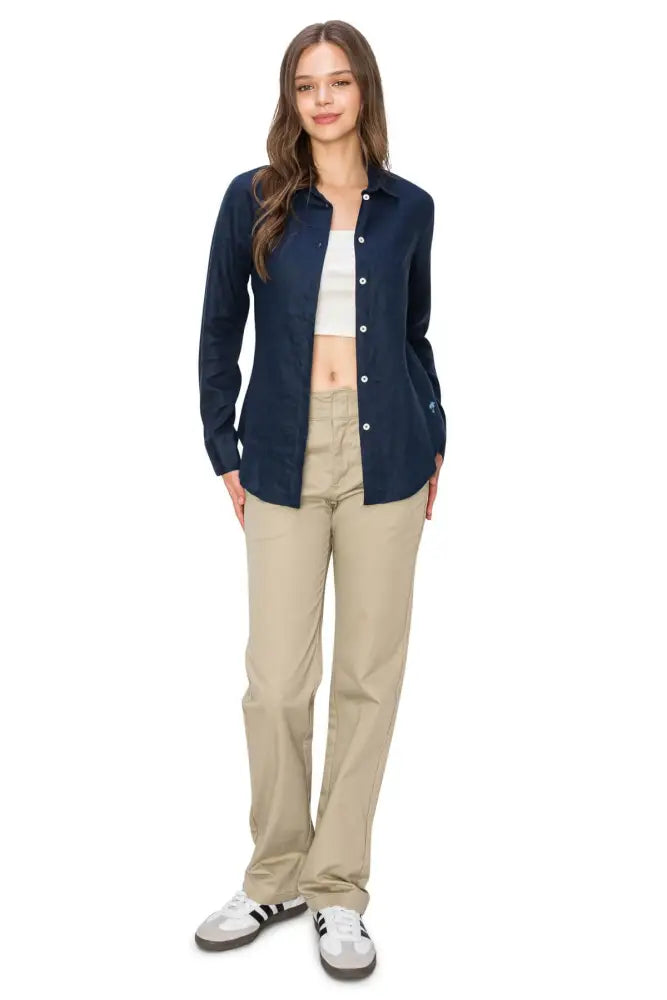 Classic Fit Linen Button Down Shirt Casual Chic - Shirts