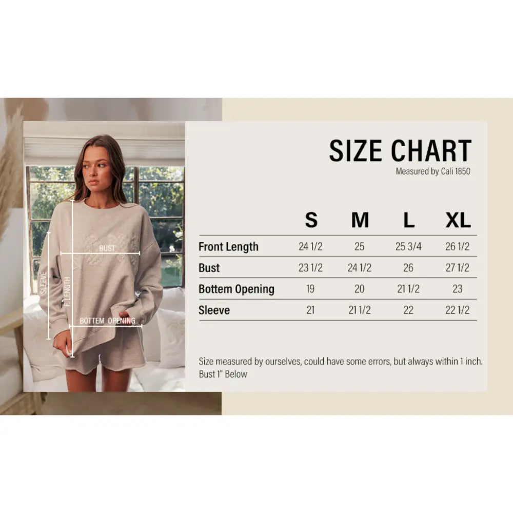 Love Lace Patched Crewneck Sweatshirt - Heather Chrome - Pullover