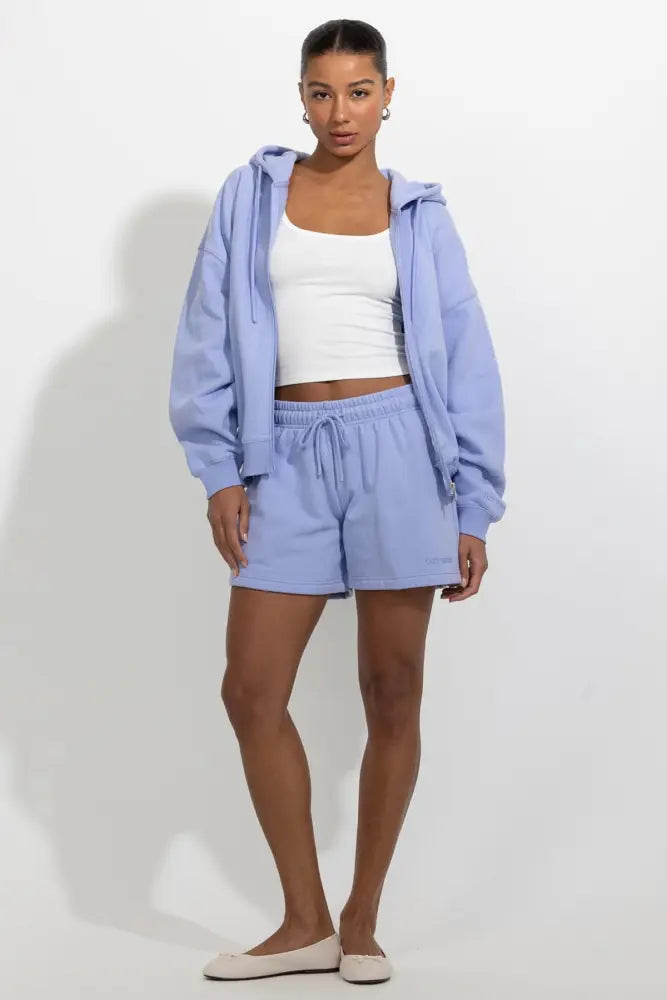 Oversized Full Zip Up Fleece Hoodie - Hoodies