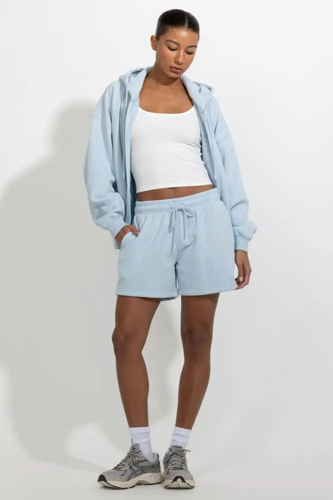 Oversized Full Zip Up Fleece Hoodie - Hoodies