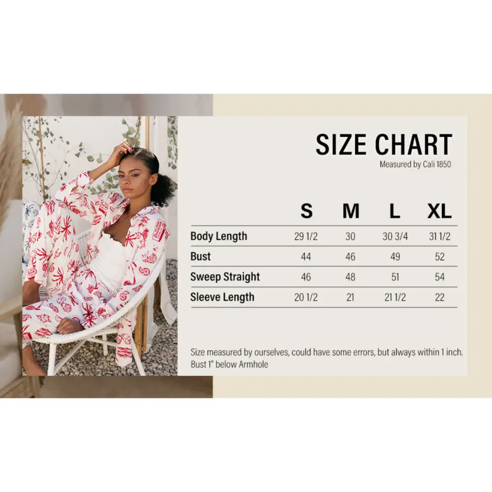 Oversized Printed Linen Shirts - Red - Shirts