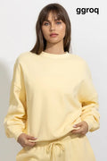 Oversized Relaxed Fleece Crewneck Sweatshirt - Anise Flower Yellow / S - Pullover