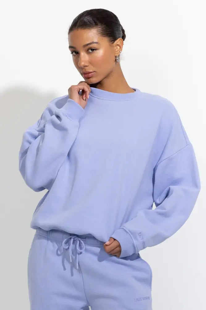 Oversized Relaxed Fleece Crewneck Sweatshirt - Lavender Lust / S - Pullover