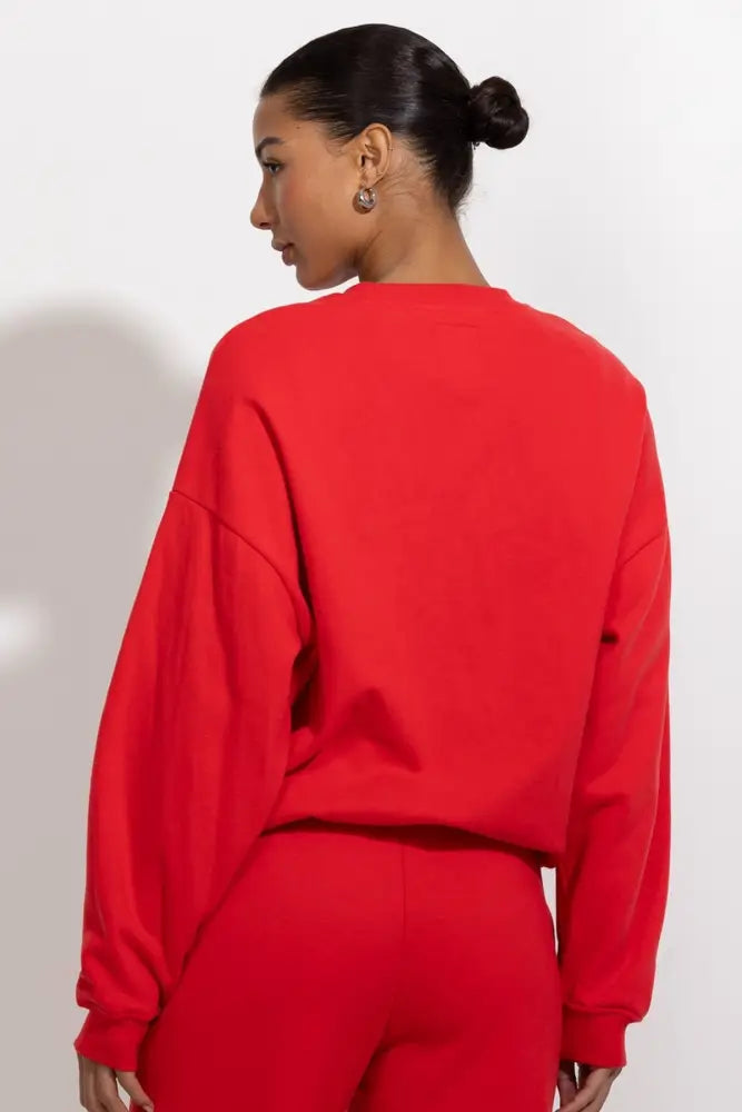 Oversized Relaxed Fleece Crewneck Sweatshirt - Pullover