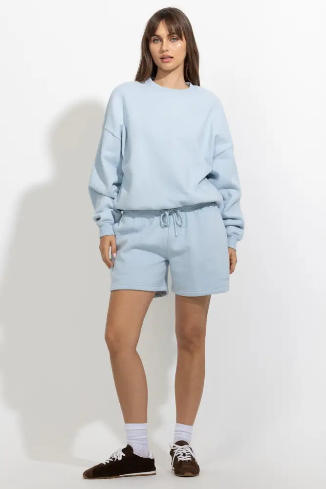 Oversized Relaxed Fleece Crewneck Sweatshirt - Pullover