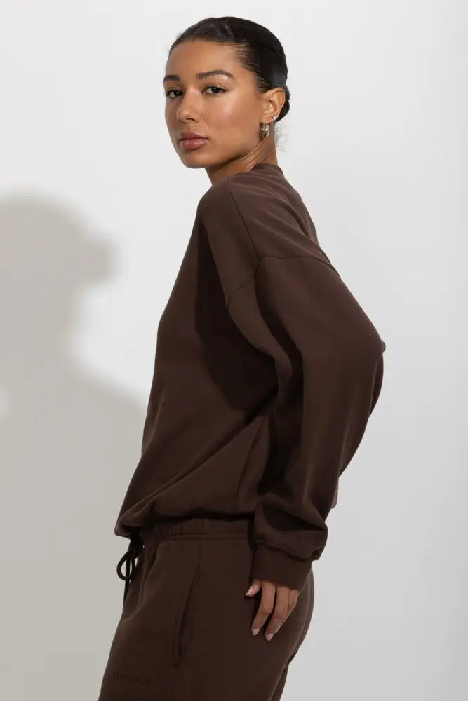 Oversized Relaxed Fleece Crewneck Sweatshirt - Pullover