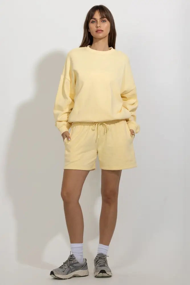Oversized Relaxed Fleece Crewneck Sweatshirt - Pullover