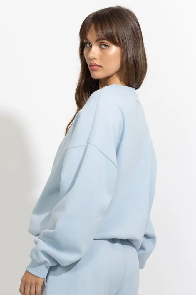 Oversized Relaxed Fleece Crewneck Sweatshirt - Pullover