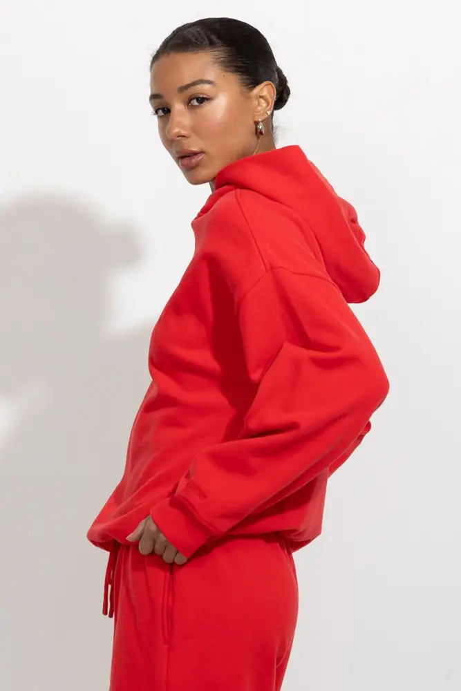 Oversized Relaxed Pullover Fleece Hoodie - Hoodies