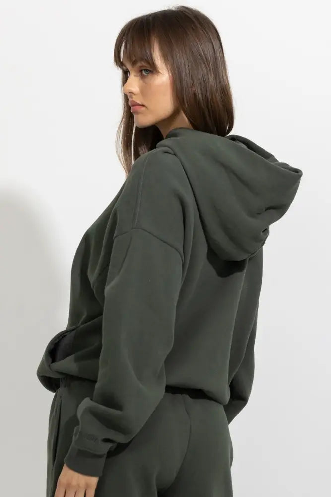 Oversized Relaxed Pullover Fleece Hoodie - Hoodies