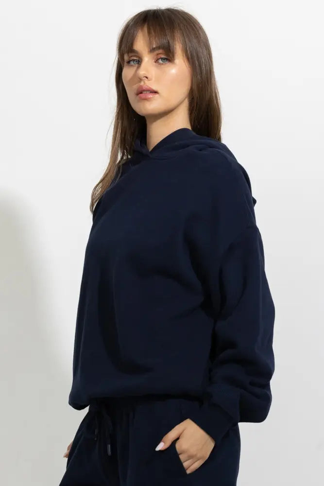 Oversized Relaxed Pullover Fleece Hoodie - Hoodies