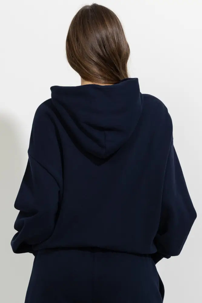 Oversized Relaxed Pullover Fleece Hoodie - Hoodies