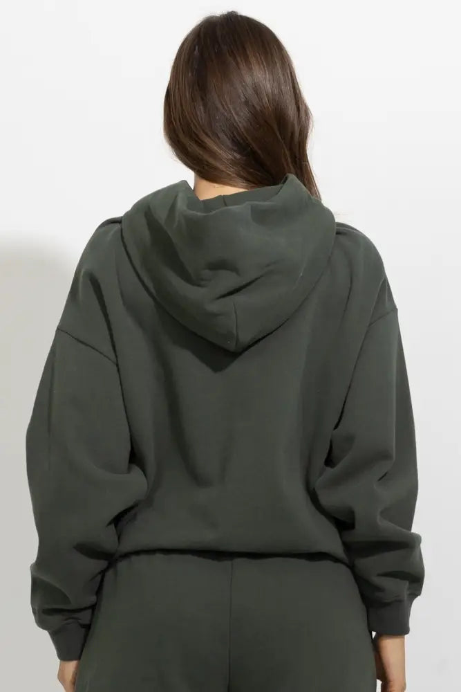 Oversized Relaxed Pullover Fleece Hoodie - Hoodies