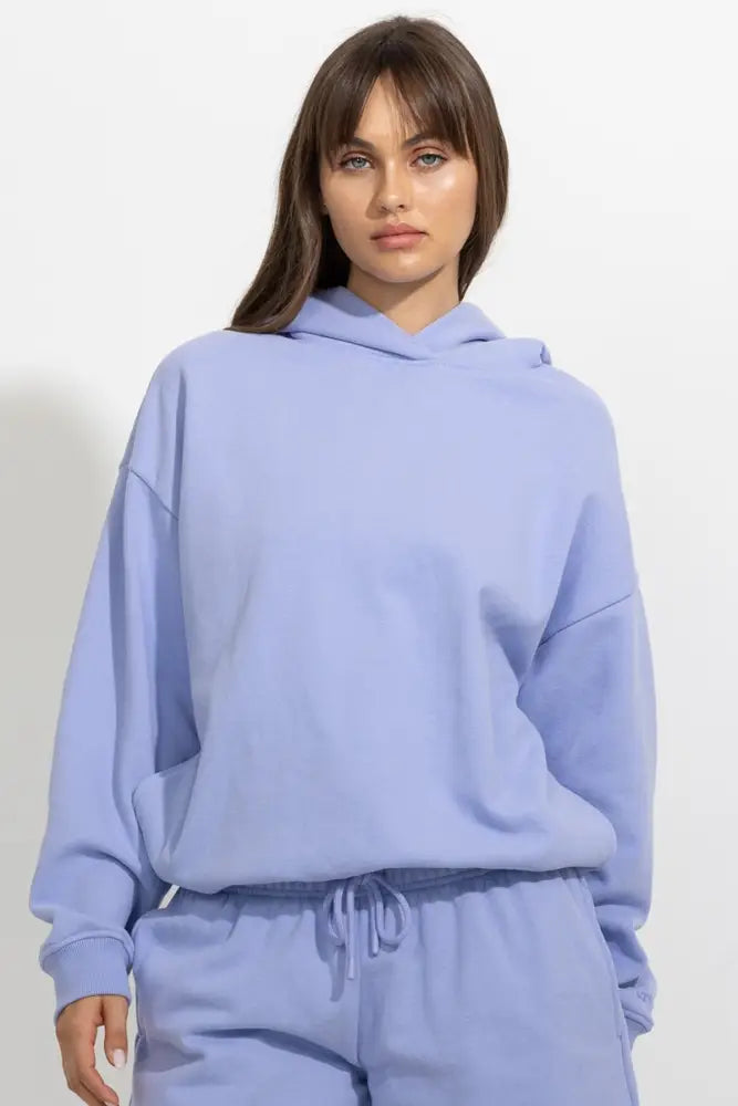 Oversized Relaxed Pullover Fleece Hoodie - Lavender Lust / S - Hoodies