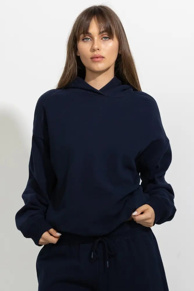 Oversized Relaxed Pullover Fleece Hoodie - Mariana Blue / S - Hoodies