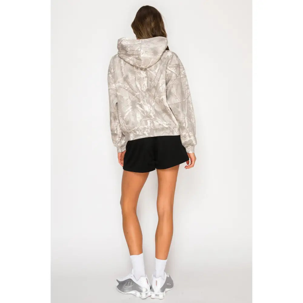 Tree Camo Printed Oversized Hoodie - Hoodies